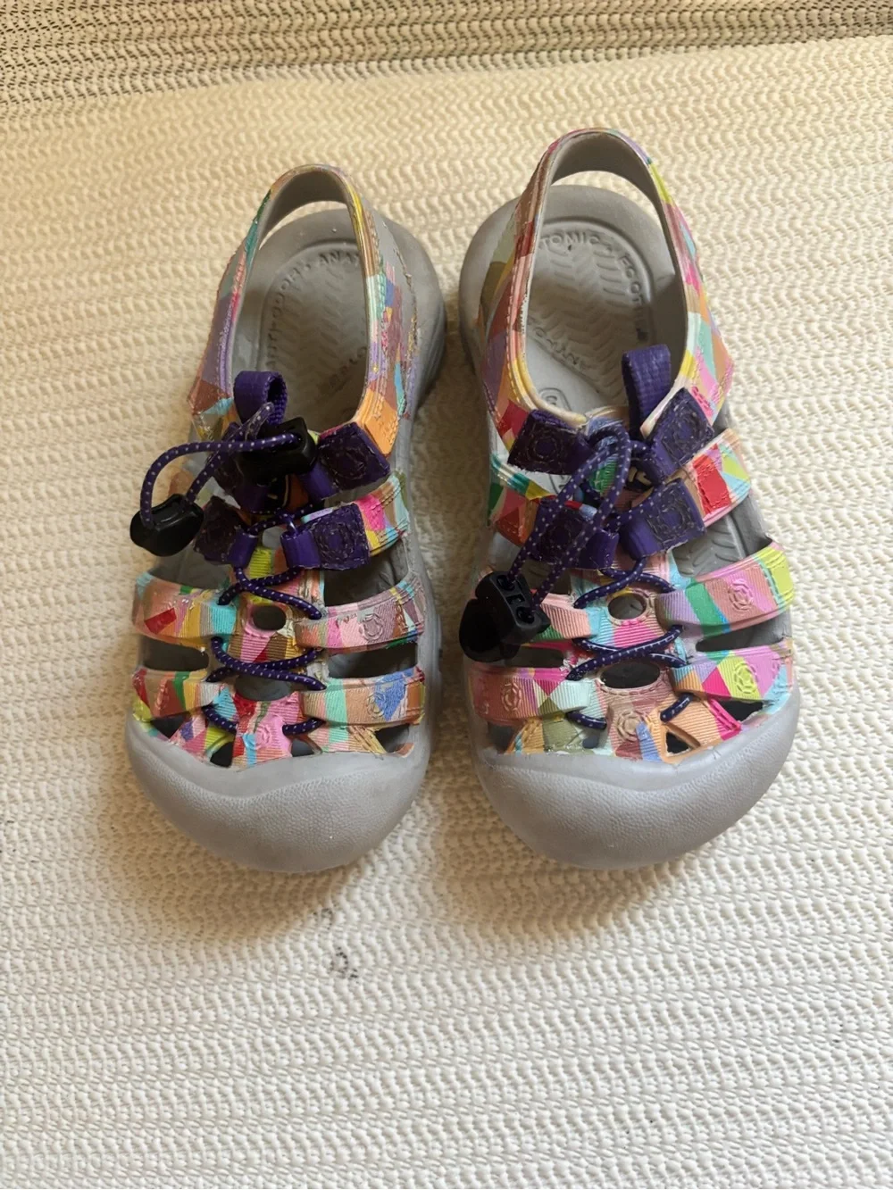 Kids Multicolor Water-Friendly Sandals - Purple Accents